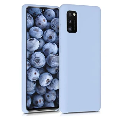 Afbeelding van kwmobile telefoonhoesje geschikt voor Samsung Galaxy A41 Hoesje met siliconen coating Smartphone case in mat lichtblauw