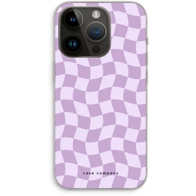 Afbeelding van Case Company® hoesje geschikt voor iPhone 14 Pro Grid Paars Soft Cover Telefoonhoesje Bescherming aan alle Kanten en Schermrand