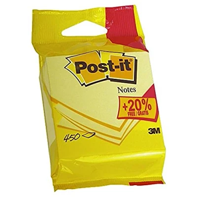 Afbeelding van Post it Notes kubus ft 76 x mm, geel, blok van 450 vel, op blister memoblok