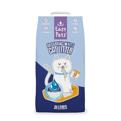 Afbeelding van EasyPets Kattenbakvulling Geurabsorberend Wit Plus 20 L