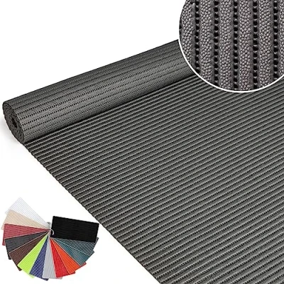 Afbeelding van ANRO Badmat van zacht schuim, antislip, 120 x 65 cm, effen grijs