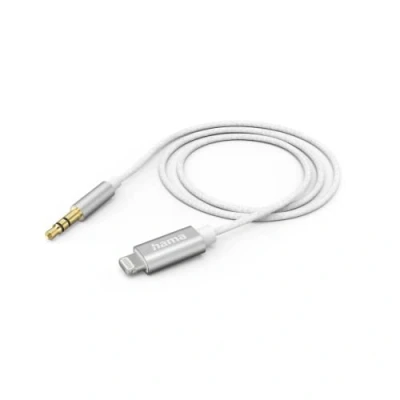 Afbeelding van Hama Aux kabel Audio 3,5mm jack naar Lightning Geschikt voor Smartphone of tablet met Aluminium behuizing 1 meter Wit