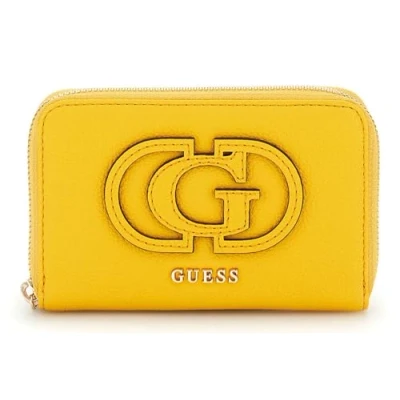 Afbeelding van GUESS portemonnee Calebra SLG Medium Zip Around Wallet Marigold geel