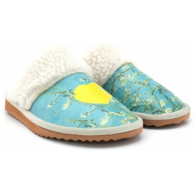 Afbeelding van Goby Dames Sloffen Handmade &amp; Vegan Almond Blossom Art Edition Maat 39