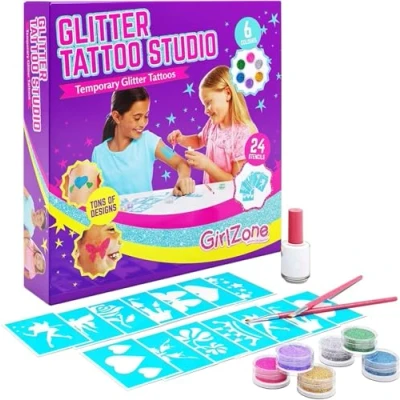 Afbeelding van GirlZone Cadeaus voor meisjes, glittertatoeages, tijdelijke glittertatoeages tatoeages, 3 tot 12 jaar