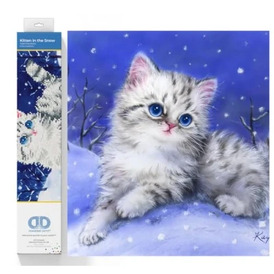 Afbeelding van Diamond Dotz Kitten In The Snow Painting 4.345 36x28 cm