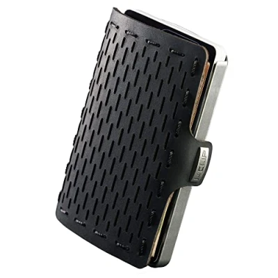 Afbeelding van I CLIP Original Portemonnee met Muntzakje Leren Creditcard etui Geldclip Hoge Kwaliteit Slanke Zilver Zwart