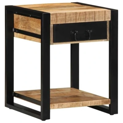 Afbeelding van vidaXL Bijzettafel 40x40x50 cm massief ruw mangohout