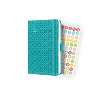 Afbeelding van Sigel agenda 2024 Jolie Flair A6 hardcover 7 dagen / 2 pagina&#039;s aqua green SI J4102