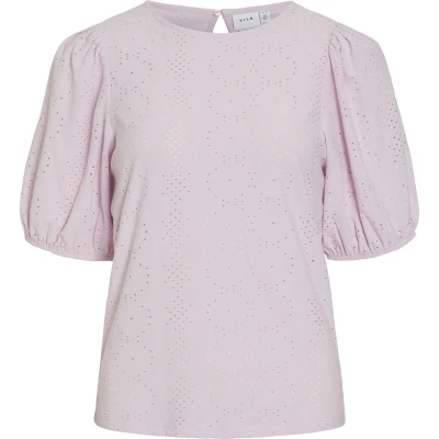 Afbeelding van VILA Vikally Oneck Blouse, Dames, Maat: XS, Winsome orchid