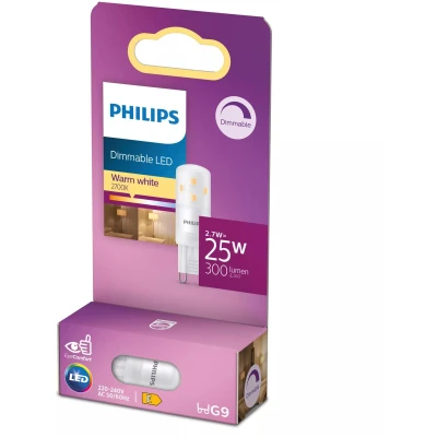 Afbeelding van LED lamp G9 Capsule Philips (2.6W, 300lm, 2700K, Dimbaar)