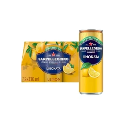 Afbeelding van San Pellegrino Smakelijk licht sprankelende Italiaanse ingeblikte citroendrank, 12 x 330 ml, 73 K Cals per blik