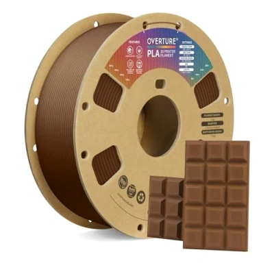 Afbeelding van OVERTURE PLA filament 1,75 mm, spoel 1 kg (2,2 lbs), maatnauwkeurigheid +/ 0,03 mm (chocolade)