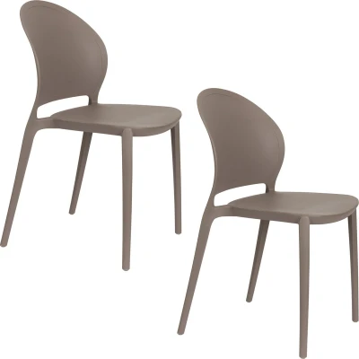 Afbeelding van Feliz Lifestyle Sjoerd Tuinstoelen/ Eetkamerstoelen Kunststof Grijs Set van 4