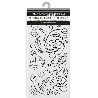 Afbeelding van Stamperia Old Lace Thick Stencil 12x25cm Flowers (KSTDL105)