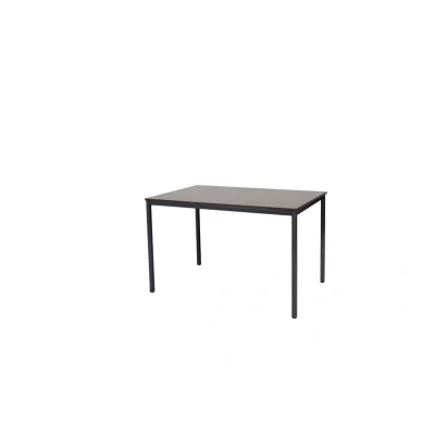 Afbeelding van Domino Basic bureautafel, vaste hoogte met 120x80cm logan eiken 25mm blad en zwart (RAL9005) 4 poot frame