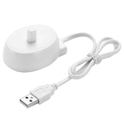Afbeelding van FiTspi Elektrische tandenborsteloplader voor Braun Oral B Series D12 D20 D16 tandenborsteladapter, universele oplader met USB poort