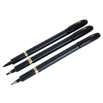 Afbeelding van 3 stuks Chinese Japanse kalligrafiepen kalligrafie shodo penseel inktpen set voor beginners pennen