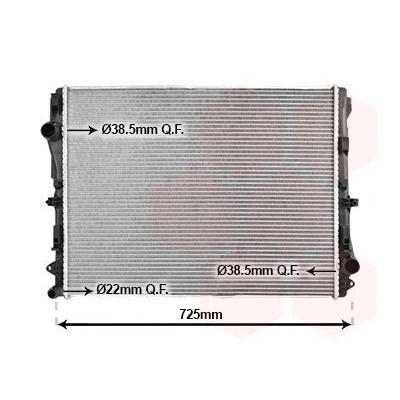 Afbeelding van VAN WEZEL 30012723 Radiateur Aluminium 640 502 26 Koelribben gesoldeerd