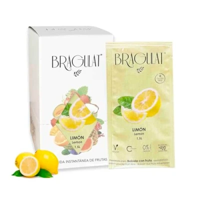 Afbeelding van BRAGULAT Fruitdrank met citroen, instant dranken en verfrissingen van poeder, aroma&#039;s zonder suiker vitamine C, water citroensmaak, 15 zakjes