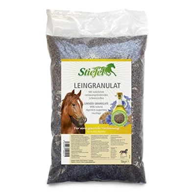 Afbeelding van Stiefel Lijngranulaat voor paarden 100% natuurlijk Voedselklaar Ondersteunt het spijsverteringsstelsel en de vachtverandering Koude druk 5 kg
