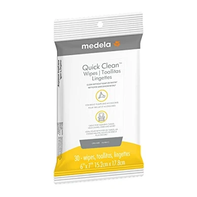 Afbeelding van Medela Quick Clean Borstpomp en accessoiredoeken, herbruikbaar pakket, geschikt voor hygiëne op de go reiniging tafels, tafelstoelen meer, 30 tellen
