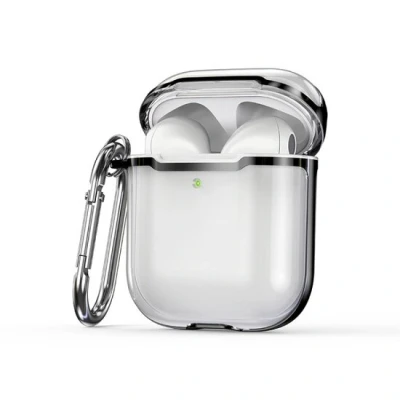 Afbeelding van AirPods 1/2 hoesje TPU Split series Transparant / Zwart Optimale bescherming voor jouw