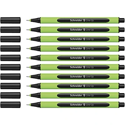 Afbeelding van Schneider Line Up viltstift driekant, lijndikte 0,4 mm, biogebaseerde kunststof behuizing, saffierzwart, 10 stuks