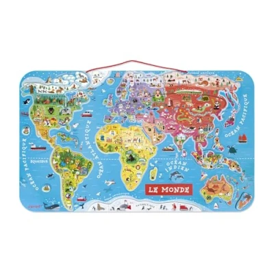 Image de Puzzle Janod Monde magnétique 92 pièces