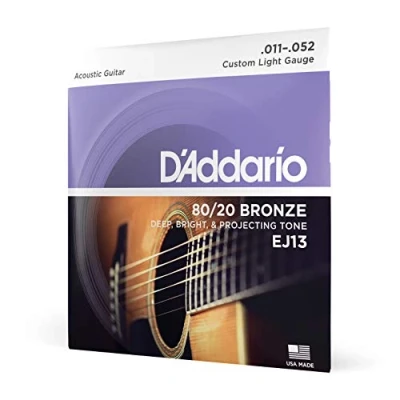 Afbeelding van D&#039;Addario EJ13 11 52 80/20 Bronze Custom Light Akoestische gitaarsnaren