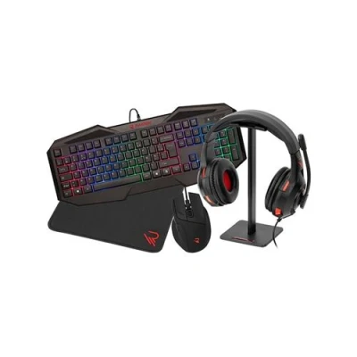 Image de Combo pack d&#039;accessoires gamer Raiden pour PC Clavier AZERTY Souris Tapis casque gaming et Stand