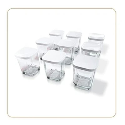 Afbeelding van LITTLE BALANCE 8558 yoghurtglazen, 9 glazen 145 ml met klikdeksel, voor al je desserts, fingerfood