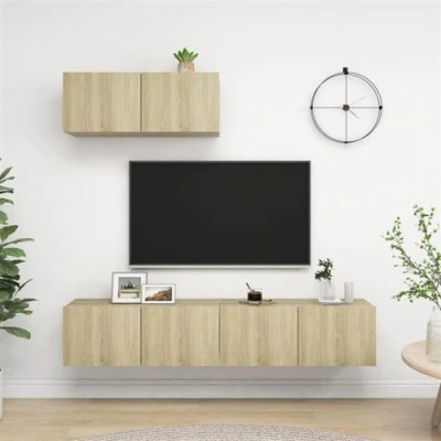 Afbeelding van vidaXL Tv meubelen 3 st bewerkt hout sonoma eikenkleurig