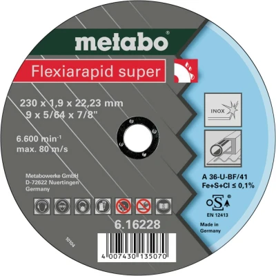 Afbeelding van Metabo 616228000 Doorslijpschijf recht 230 mm 25 stuk(s) RVS