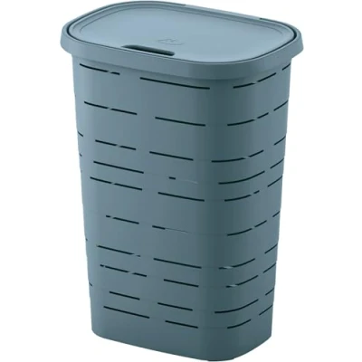 Afbeelding van M Home Signature Wasmand met deksel 55 L 60 x 45 33 cm Blauw Kunststof