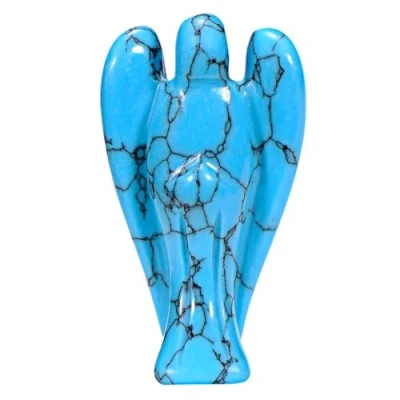 Afbeelding van Morella Edelstenen, turquoise, engel, geluksbrenger, beschermengel, om overal mee naartoe te nemen, 3,5 cm, in fluwelen tas