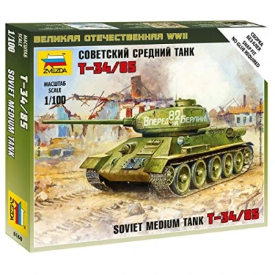 Afbeelding van Zvezda Soviet Tank T 34/85 (Zve6160) modelbouwsets, hobbybouwspeelgoed voor kinderen, modelverf en accessoires