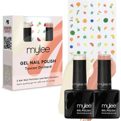 Afbeelding van Mylee Gel Nagellak Set met Nail Art Stickers 2x10ml [Tuscan Orchard] UV/LED Gellak Manicure Pedicure, Professioneel &amp; Thuisgebruik Langdurig en gemakkelijk aan te brengen