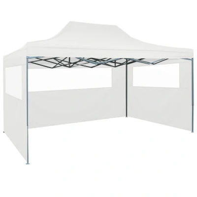 Afbeelding van Partytent met 3 zijwanden inklapbaar 3x4 m staal wit
