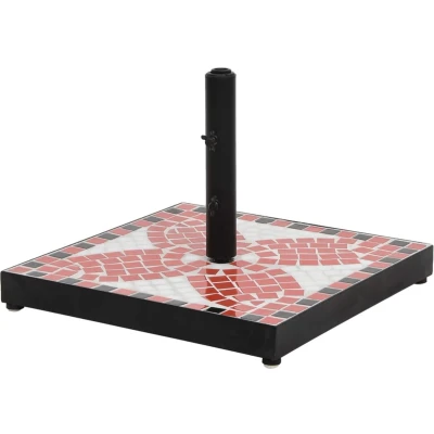 Afbeelding van Parasolvoet vierkant 12 kg terracottakleurig wit