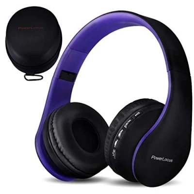 Afbeelding van PowerLocus P1 Bluetooth Koptelefoon Draadloos Over Ear Met Microfoon Inklapbaar incl. Hoes Purper
