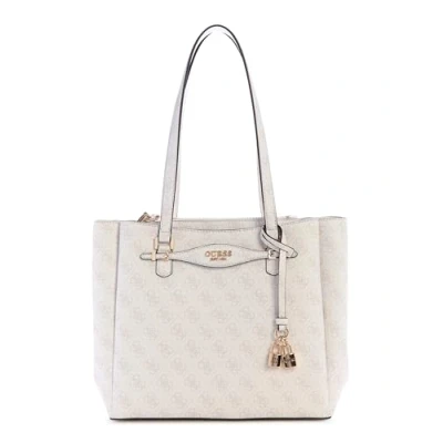 Afbeelding van GUESS Handtas Schoudertas Katya Multi Comp Tote White Logo Crème