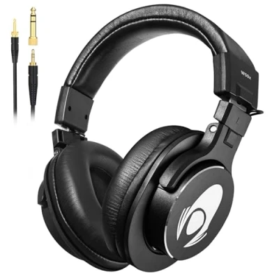 Afbeelding van talomen W50X Professionele studio bewakingshoofdtelefoon, gesloten, bekabeld, met afneembare kabels, hifi audio voor tracking, mixen, DJing en mastering, zwart