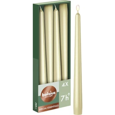 Afbeelding van Bolsius kaars gotisch zilver 4 stuks 245*24 mm 7 branduren