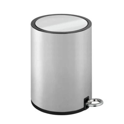 Afbeelding van WENKO Cosmetische pedaalemmer Monza Easy Close wit cosmetica emmer, vuilnisemmer met automatische daling, inhoud: 3 l, staal, 18,5 x 25,5 24,5 cm,