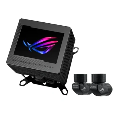 Image de Bloc d&#039;eau CPU ASUS ROG RYUJIN III noir avec écran LCD couleur de 3,5&quot;