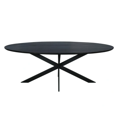 Afbeelding van Eiken eettafel Ferris Ovaal 210 cm Zwart