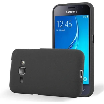 Afbeelding van Cadorabo Hoesje geschikt voor Samsung Galaxy J1 2016 in FROST ZWART Beschermhoes gemaakt van flexibel TPU silicone Case Cover