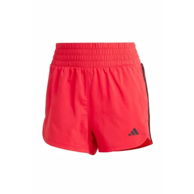Afbeelding van adidas Performance Pacer Training 3 Stripes Geweven High Rise Short Dames Rood S 8 CM