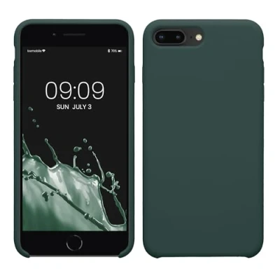 Afbeelding van kwmobile telefoonhoesje geschikt voor Apple iPhone 7 Plus / 8 Hoesje met siliconen coating Smartphone case in blauwgroen